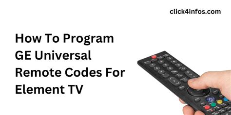 Program Ge Universal Remote To Element Tv