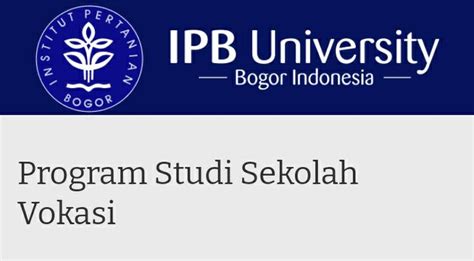 program studi vokasi ipb