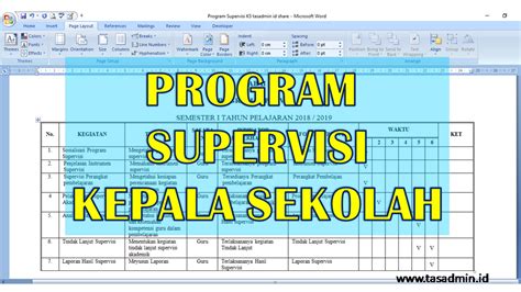 Program Kerja Supervisi Akademik Kepala Sekolah Smk Delinewstv