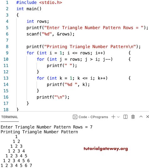program to print triangle pattern in c