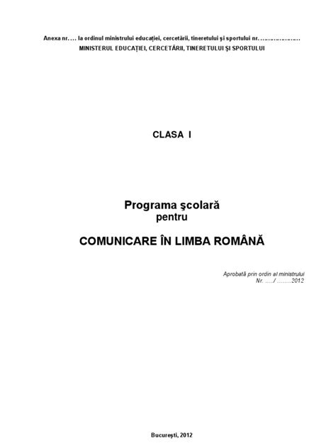 programa scolara limba romana gimnaziu