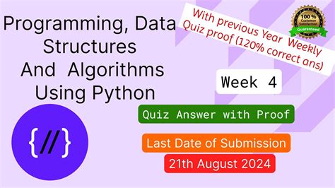 programming data structures and algorithms using python week 4 quiz