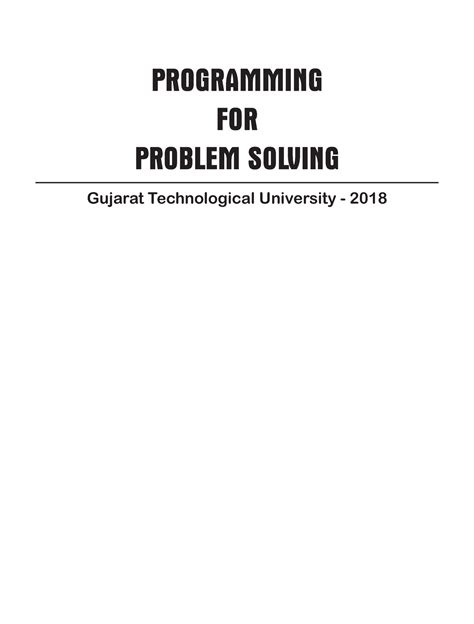 programming for problem solving gtu paper