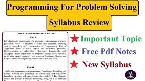 programming for problem solving syllabus