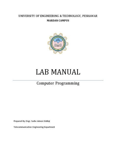 Programming In C Lab Manual