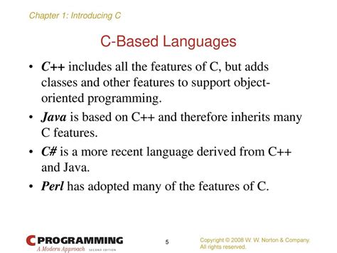 programming languages derived from c
