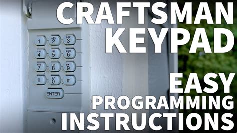 How Do You Program A Craftsman Garage Door Opener Keyless Entry Pad at