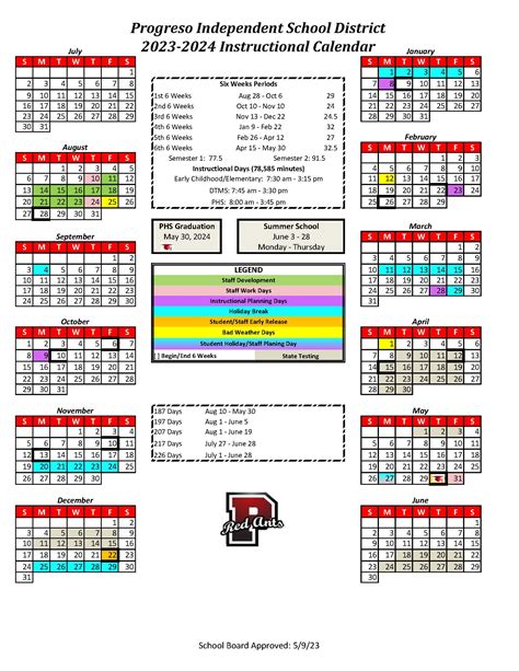 progreso isd school calendar
