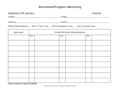 Progress Monitoring Sheets Pdf