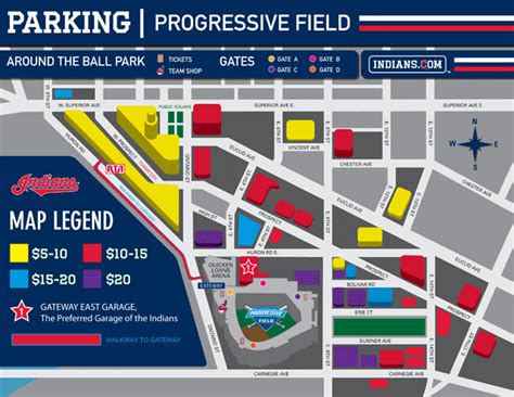 progressive field parking map