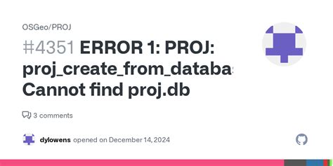 Proj_Create Cannot Find Proj.db