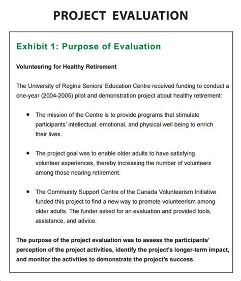 Printable Evaluationrt Template Pdf Project Sample For New throughout