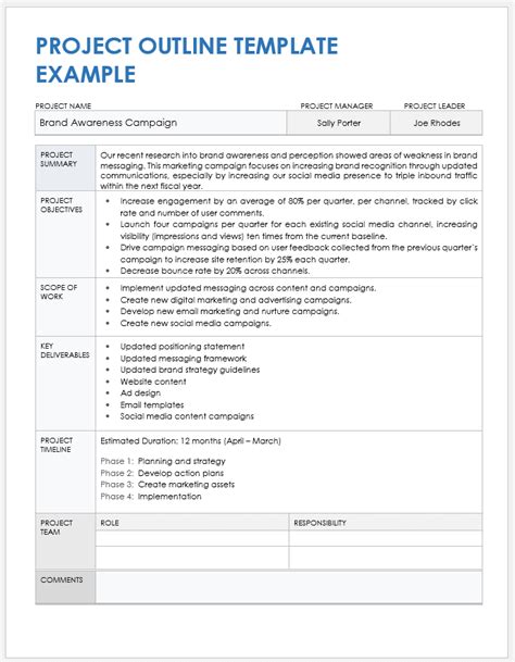 Project Proposal Outline Template Business