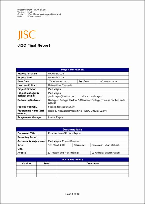 21+ Free Project Report Template Word Excel Formats