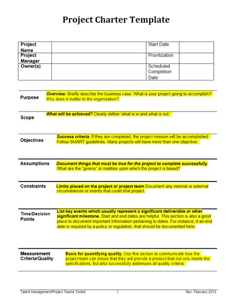 Project Charter Template 10+ Free Word, PDF Documents Download