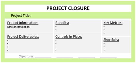 project closure example