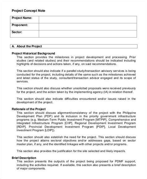 project concept note example