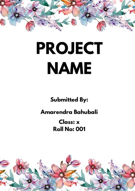project front page design format