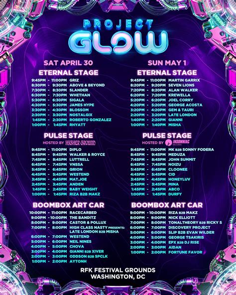 project glow dates