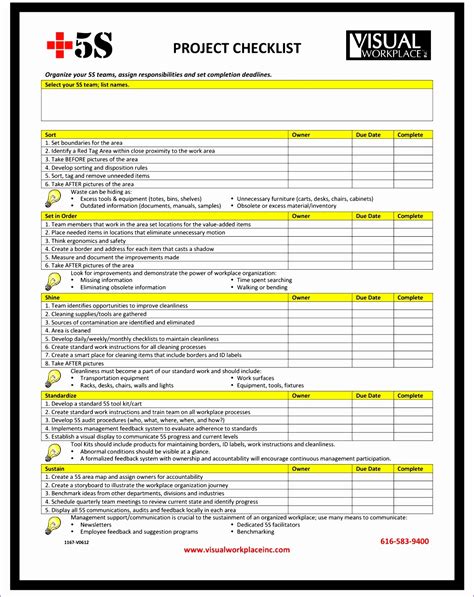 Project Management Checklist Template Excel