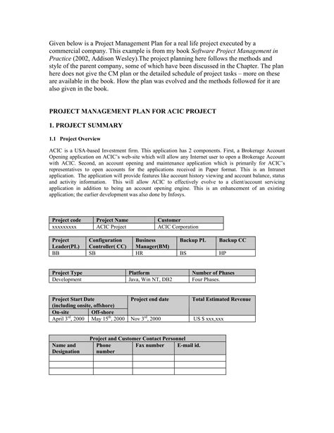 project management plan introduction example