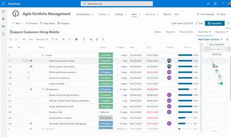 Project Management Sharepoint List