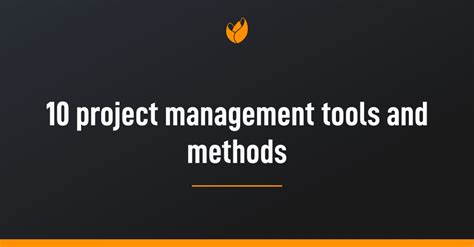 project management tools and methods