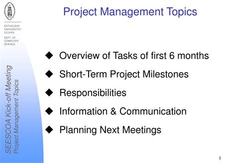 project management topics for presentation