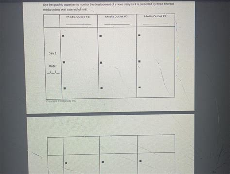 Project Media Coverage Graphic Organizer