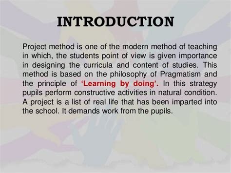 project method of teaching given by