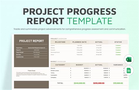 project progress report template excel download