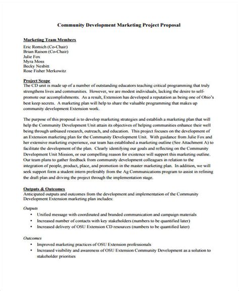 project proposal format for community development