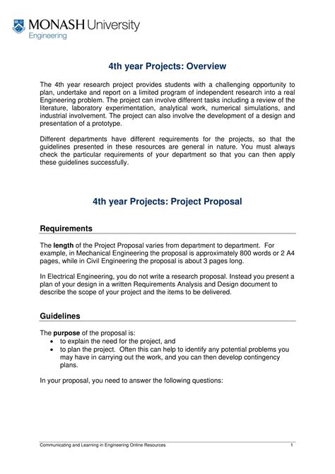 project proposal overview example
