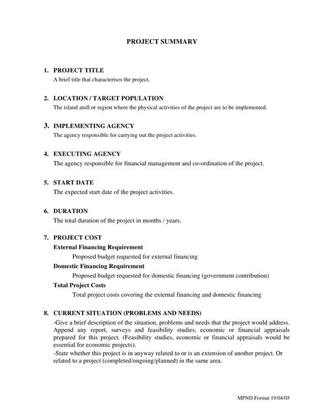 project proposal summary example pdf