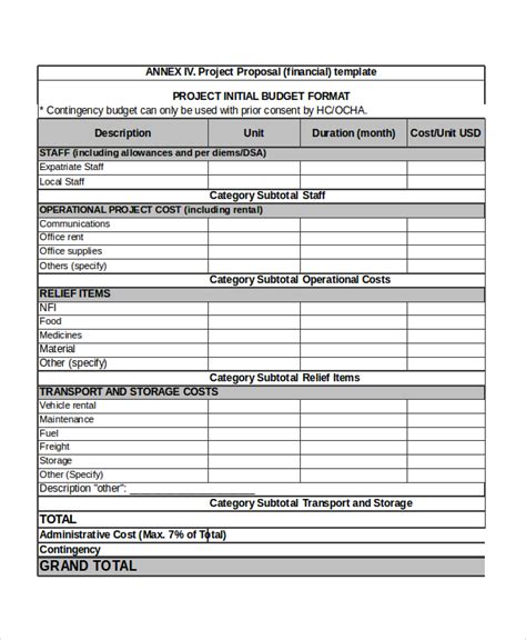 project proposal template in excel