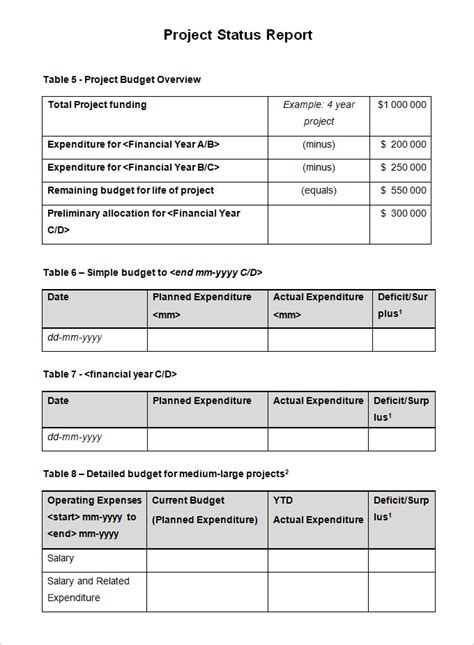 project status report example pdf