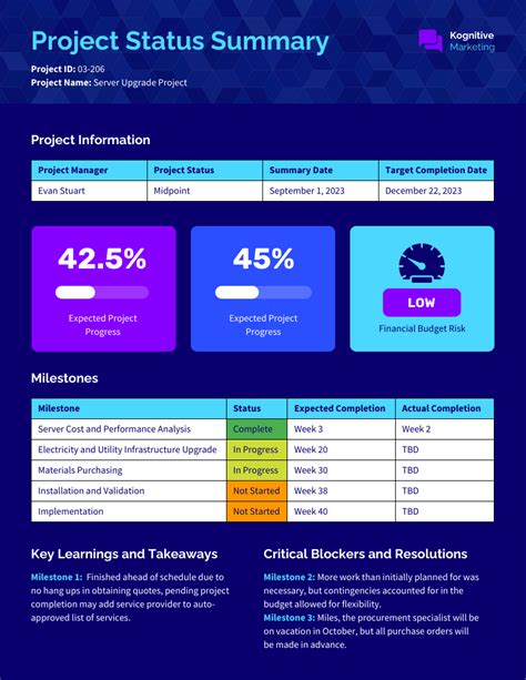 6 Project Summary Template SampleTemplatess SampleTemplatess