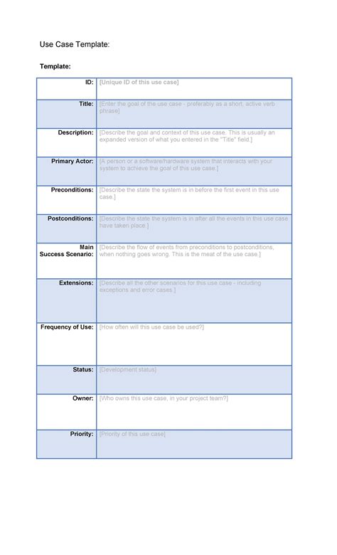 Project Use Case Template