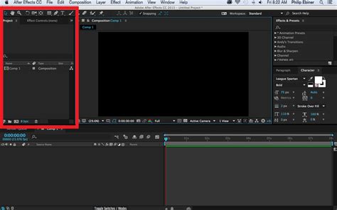 Project Window After Effects