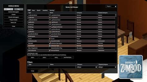 Project Zomboid Spawn Items Command