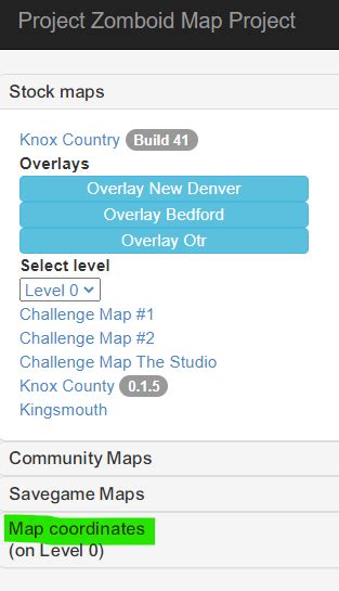 Project Zomboid Spawn Point Coordinates