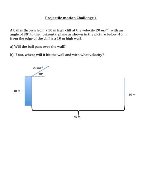 Projectile Motion Challenge Problems
