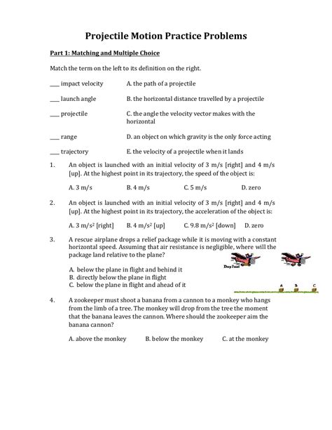 Projectile Motion Practice Problems 2 Answers