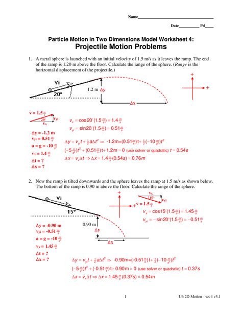Projectile Motion Problems And Solutions Pdf