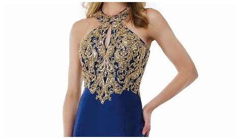Prom Dresses Navy Blue And Gold