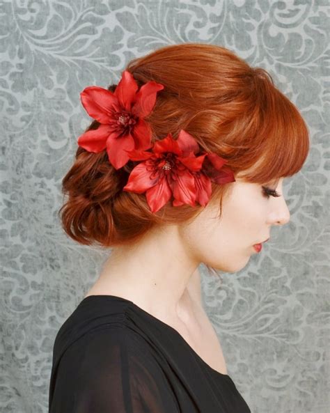 prom hair with clip in flowers