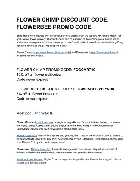 Promo Code For Flower Co