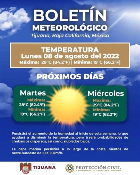 pronostico del clima en tijuana 10 dias