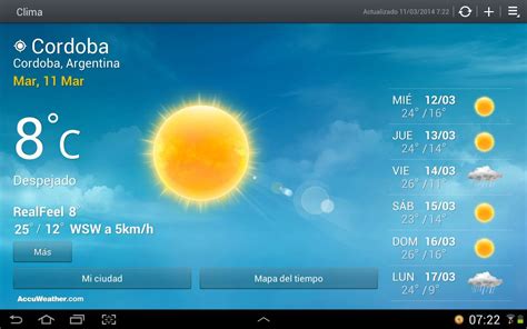 pronostico del tiempo extendido cordoba