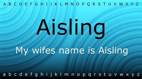 pronounce name aisling